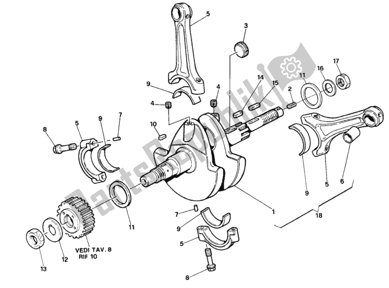 Todas as partes de Virabrequim My91 do Ducati Paso 907 I. E. 1991